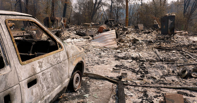 Wildfire damage